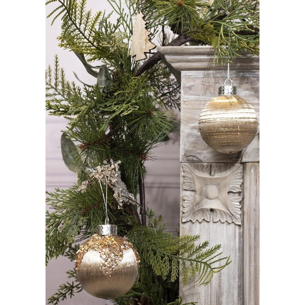 Satin Christmas Balls Ornaments, Silk Christmas Hanging Ball Decorations, 12Pcs - Picture 7 of 8